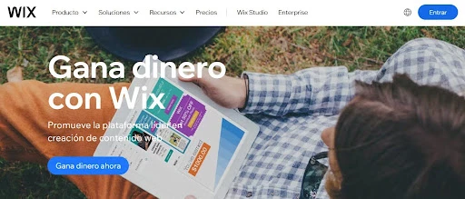 pagina de programa de afiliados de wix