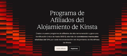 pagina de programa de afiliados de kinsta