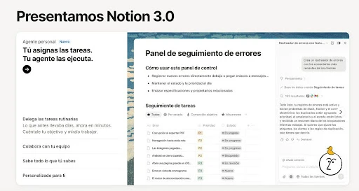 pagina de presentacion de Notion en español