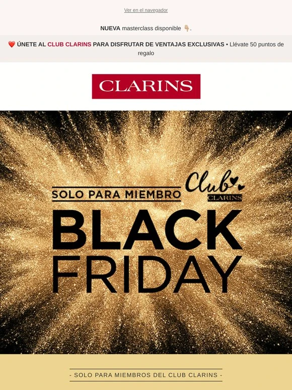 ejemplo de email de black friday de clarins