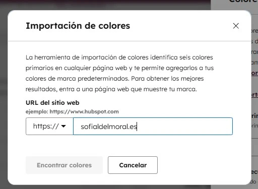 Importación de colores desde una página web