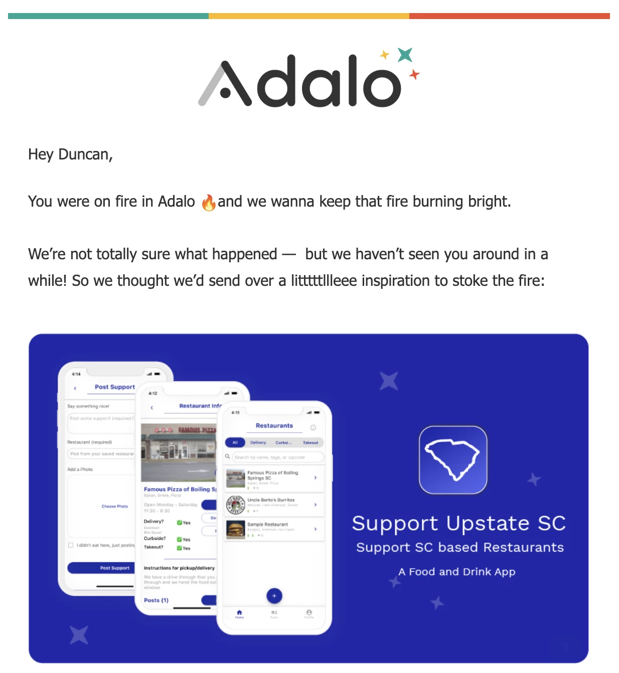 Adalo re-engagement email