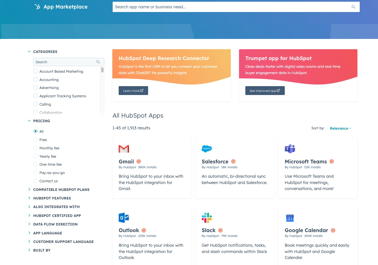 HubSpot App Marketplace