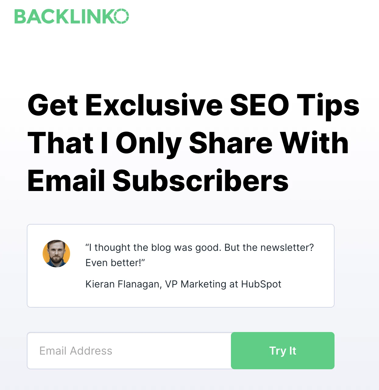 backlinko newsletter signup form with social proof