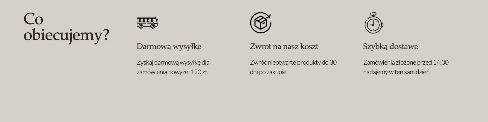 Zrzut ekranu z landing page'a na Black Friday z blokiem wyjaśniającym obiekcje klienta