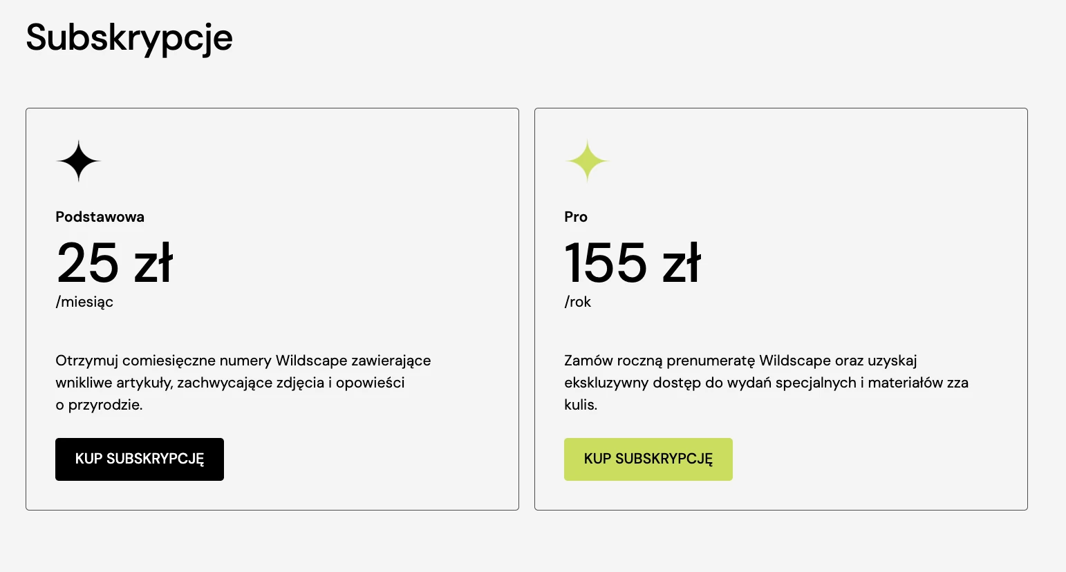 Zrzut ekranu landing page'a na Black Friday z blokiem cenowym