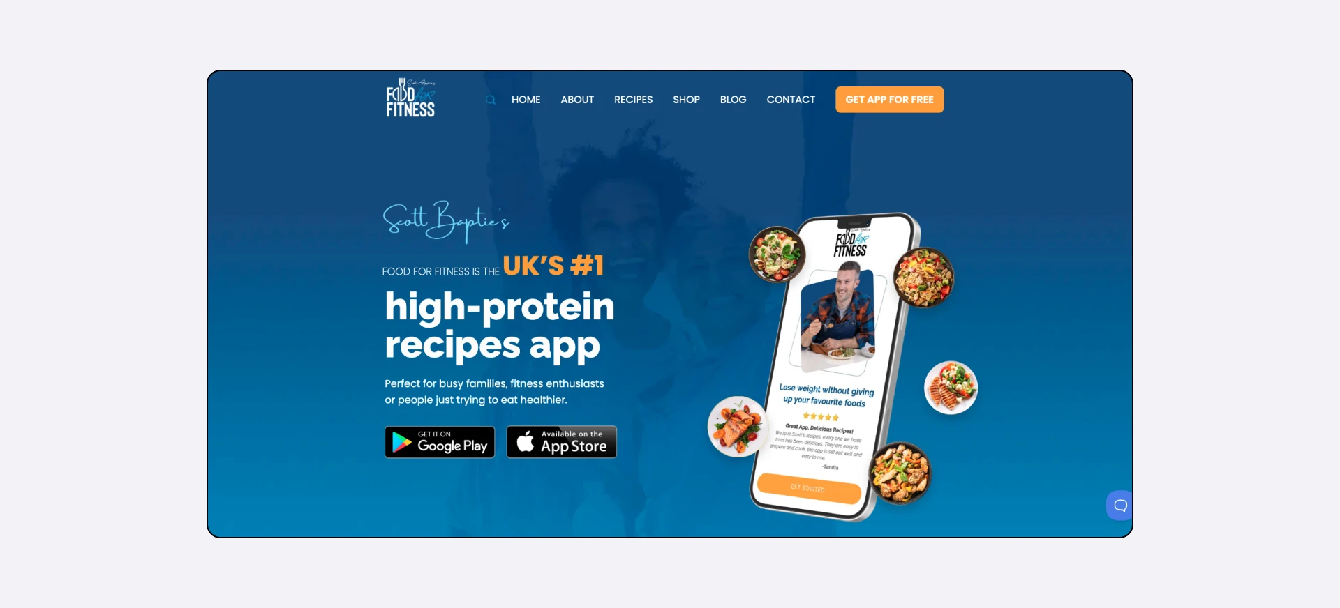 The Food For Fitness homepage