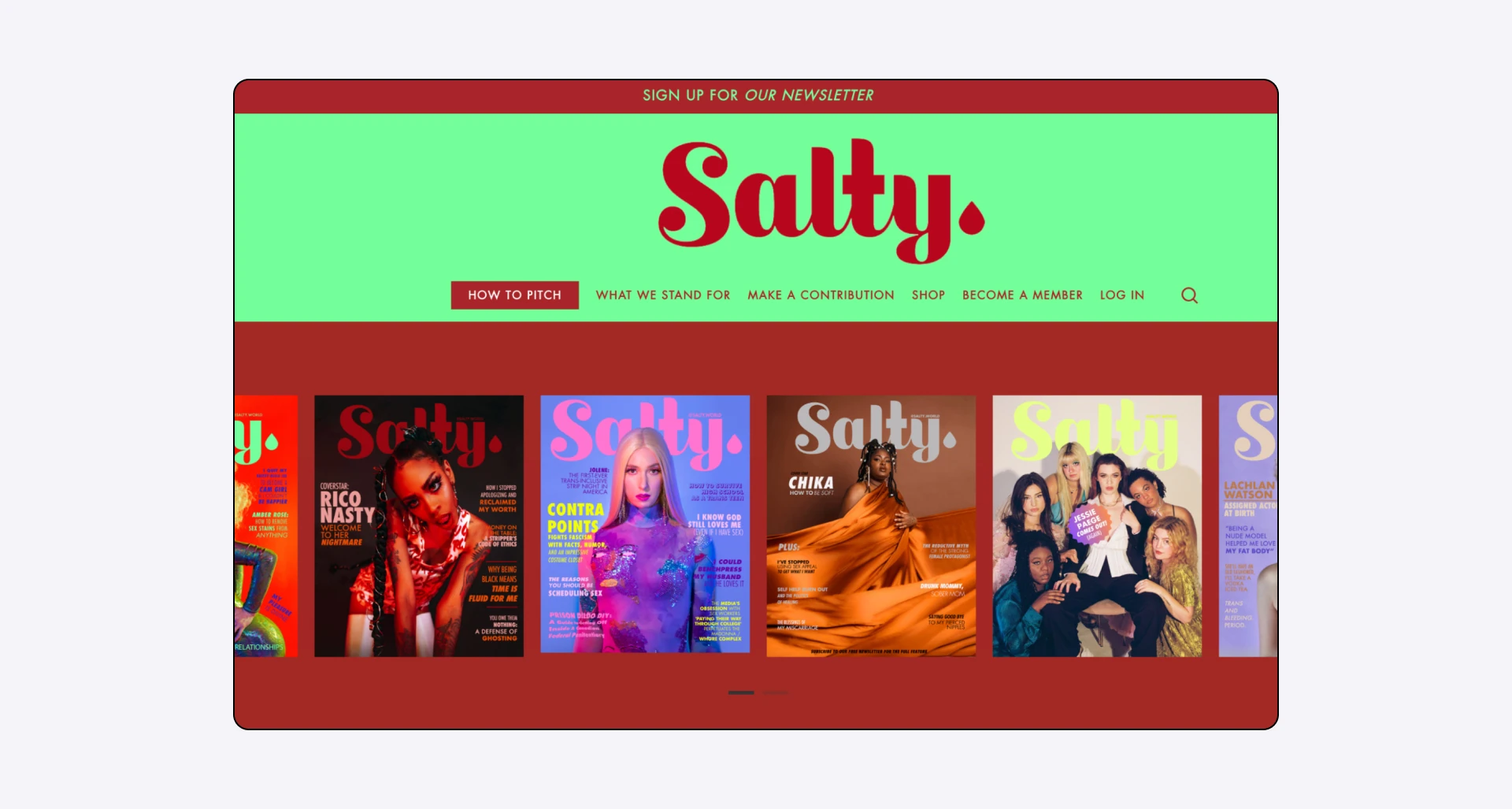 The Salty homepage
