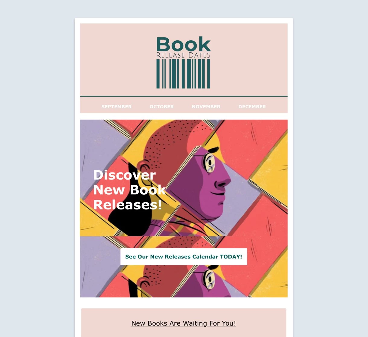 Book release dates newsletter examples