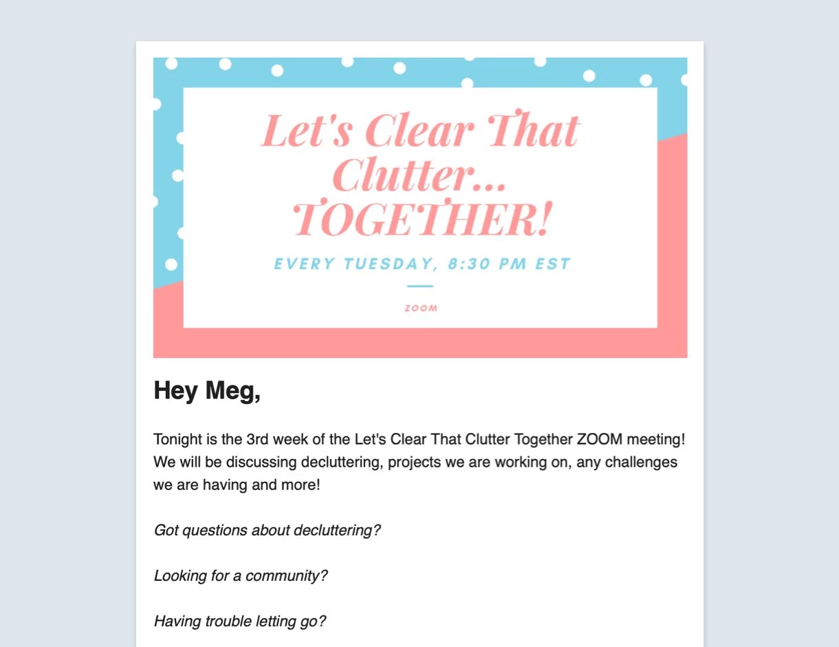 Newsletter example with personalization