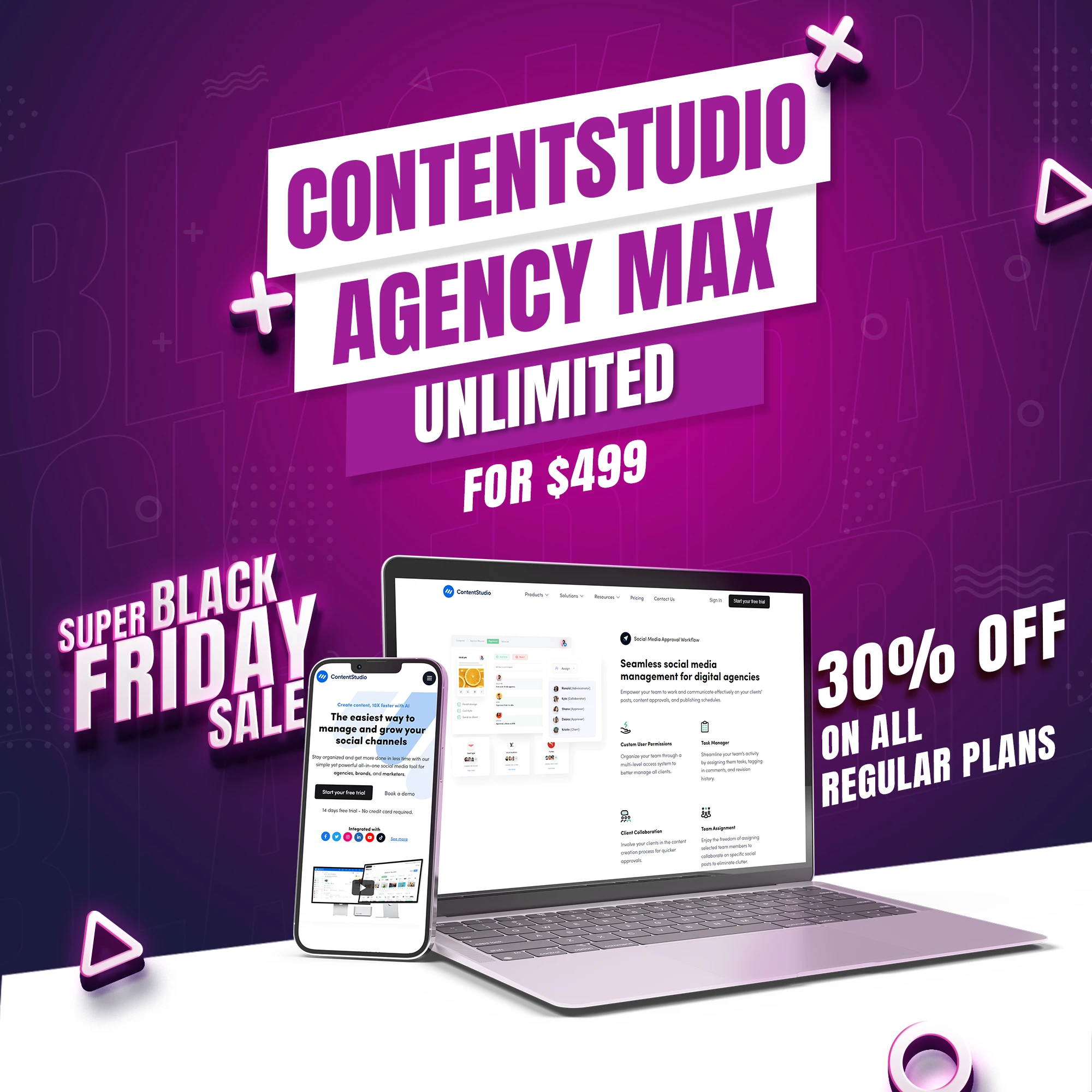 Content studio Black Friday offer graphic