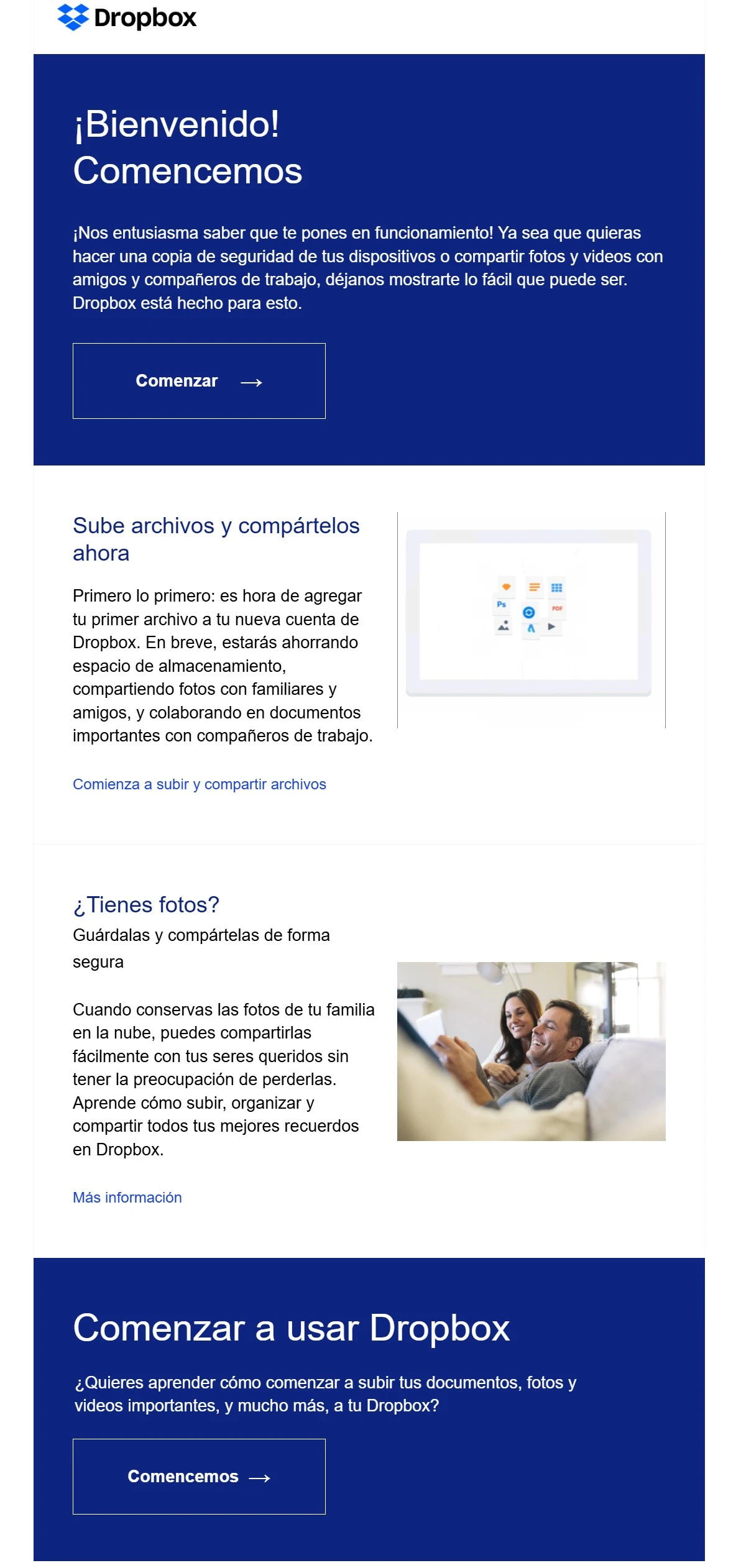 ejemplo de email de bienvenida