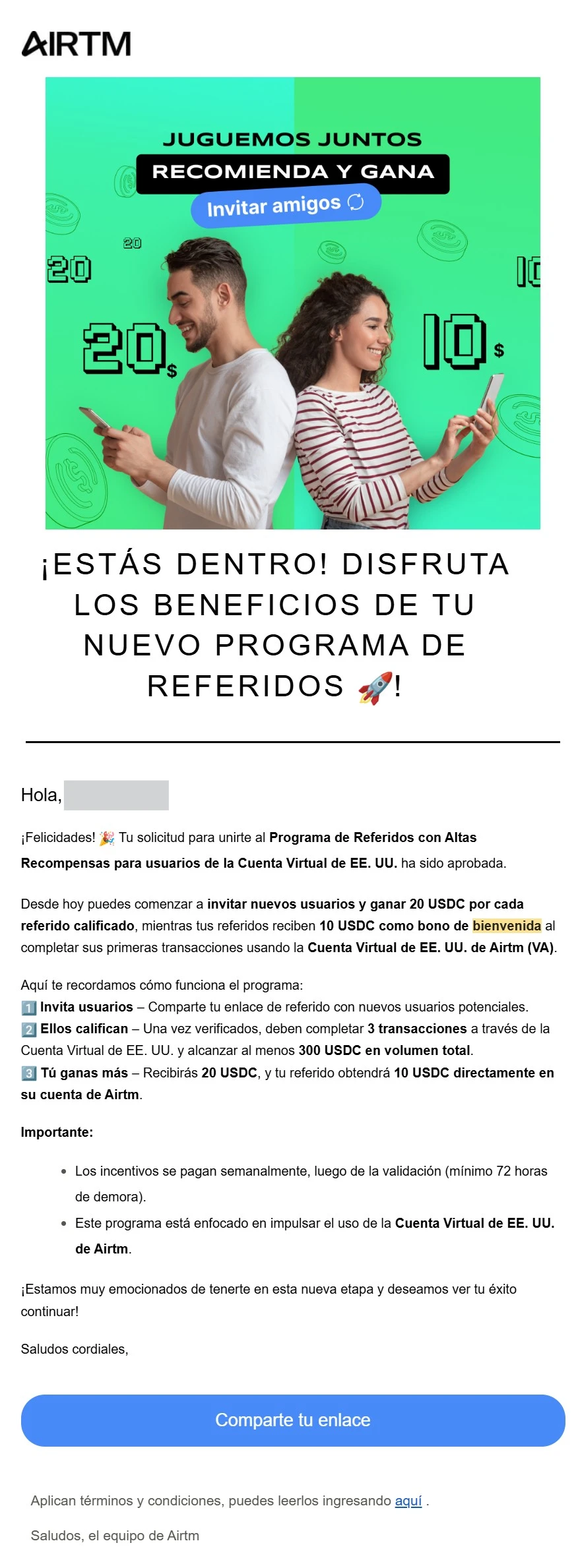 ejemplo de email de bienvenida