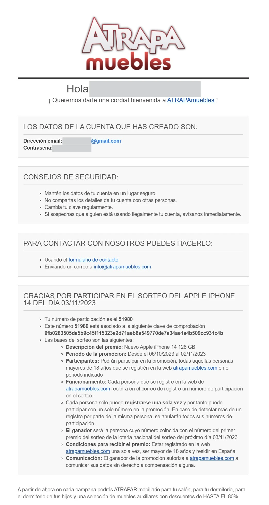 ejemplo de email de bienvenida para validar registro y reforzar incentivo