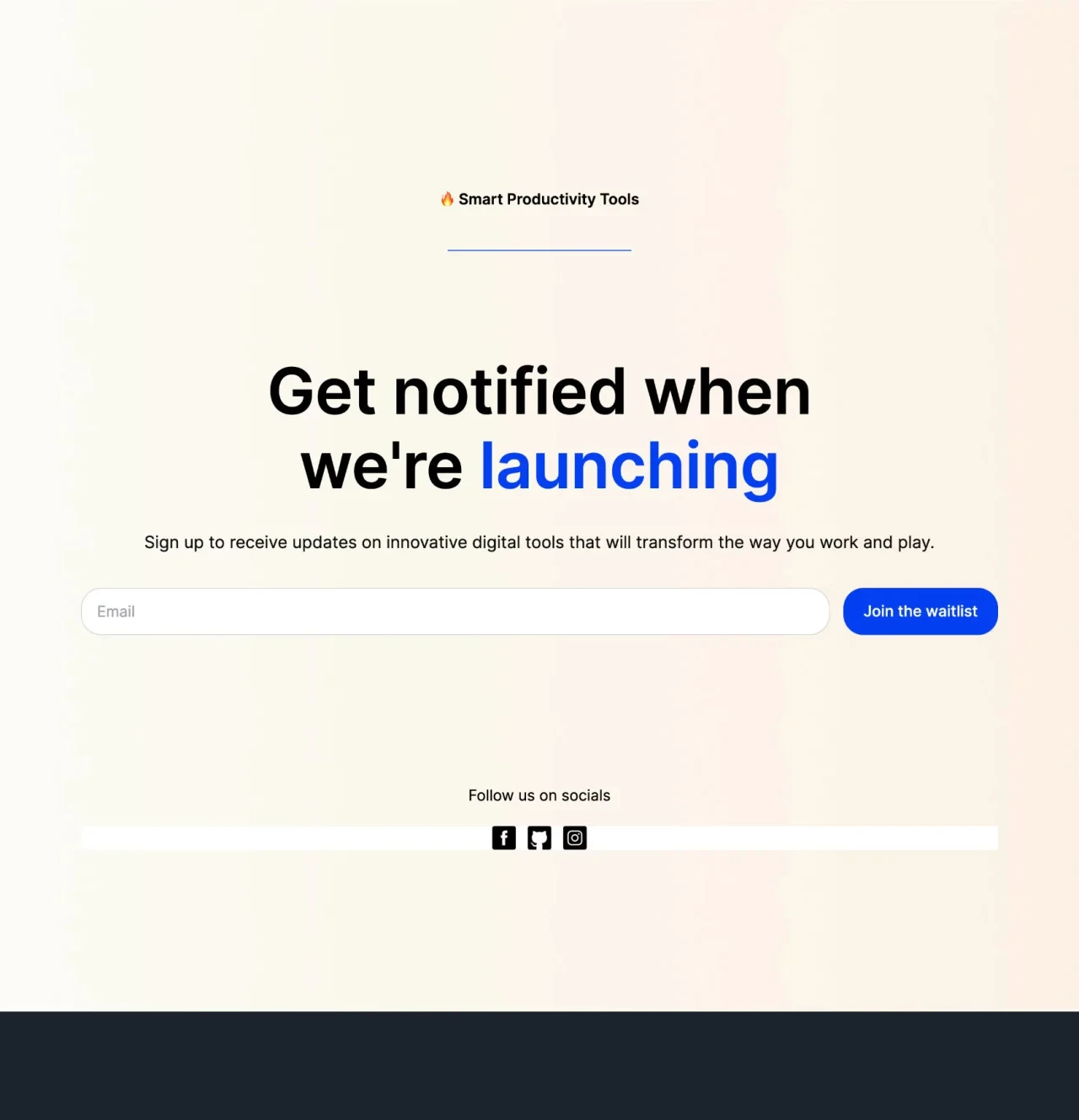 Ejemplo de plantilla de landing page de mailerlite