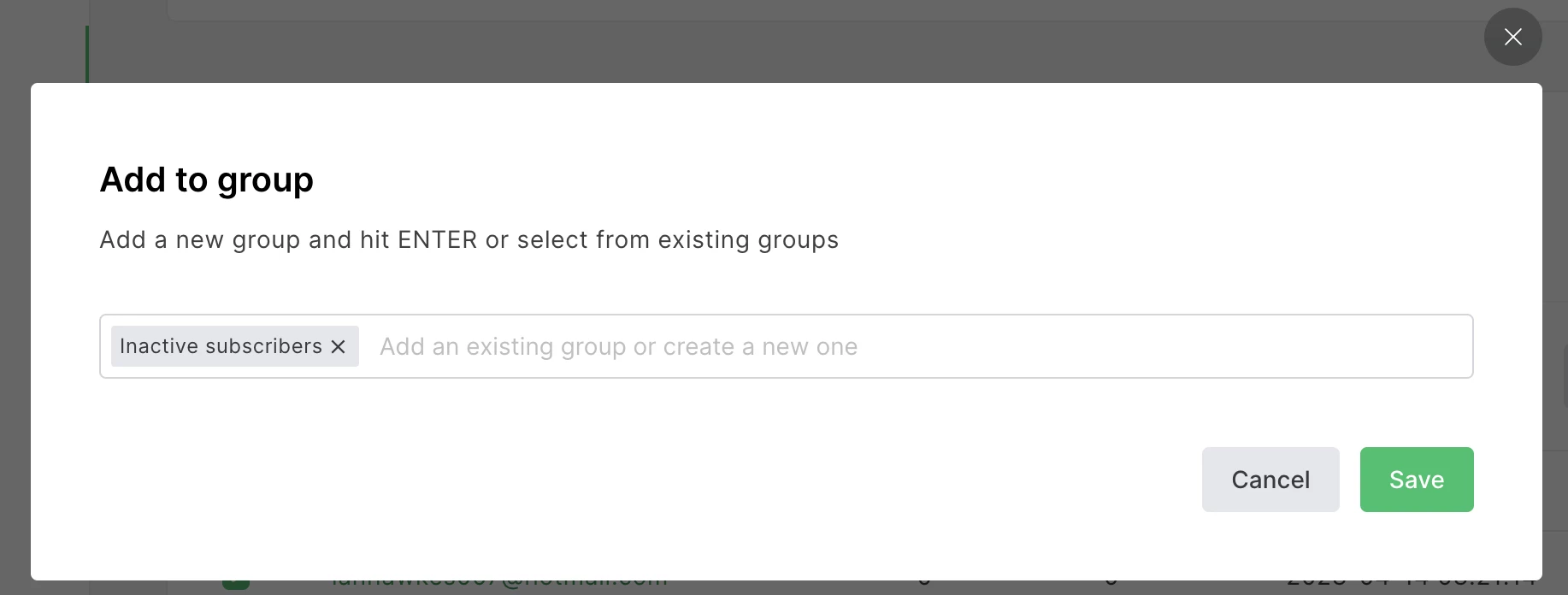 Creating a group for inactive subscribers in the MailerLite dashboard