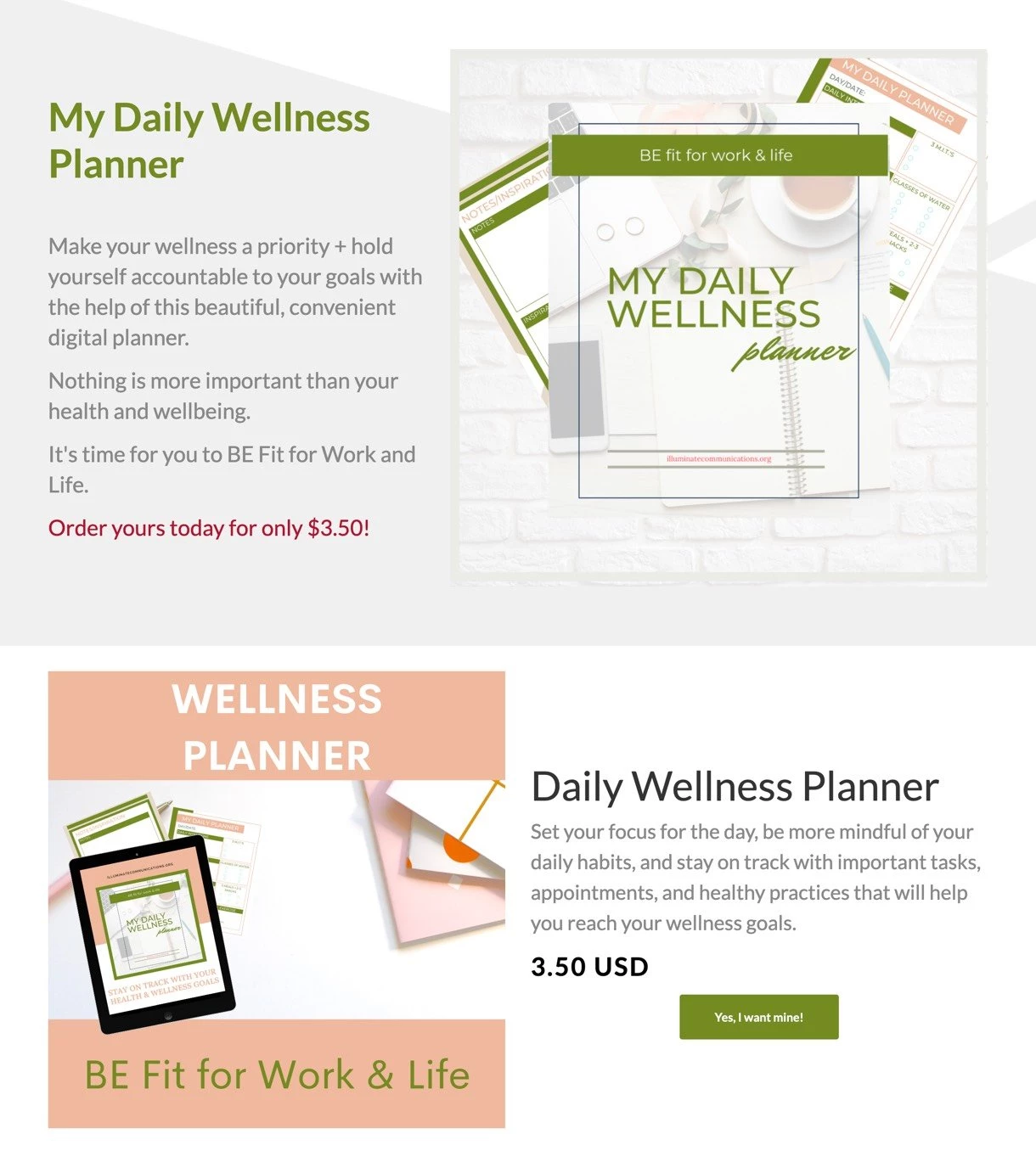 Life and wellness digital product example