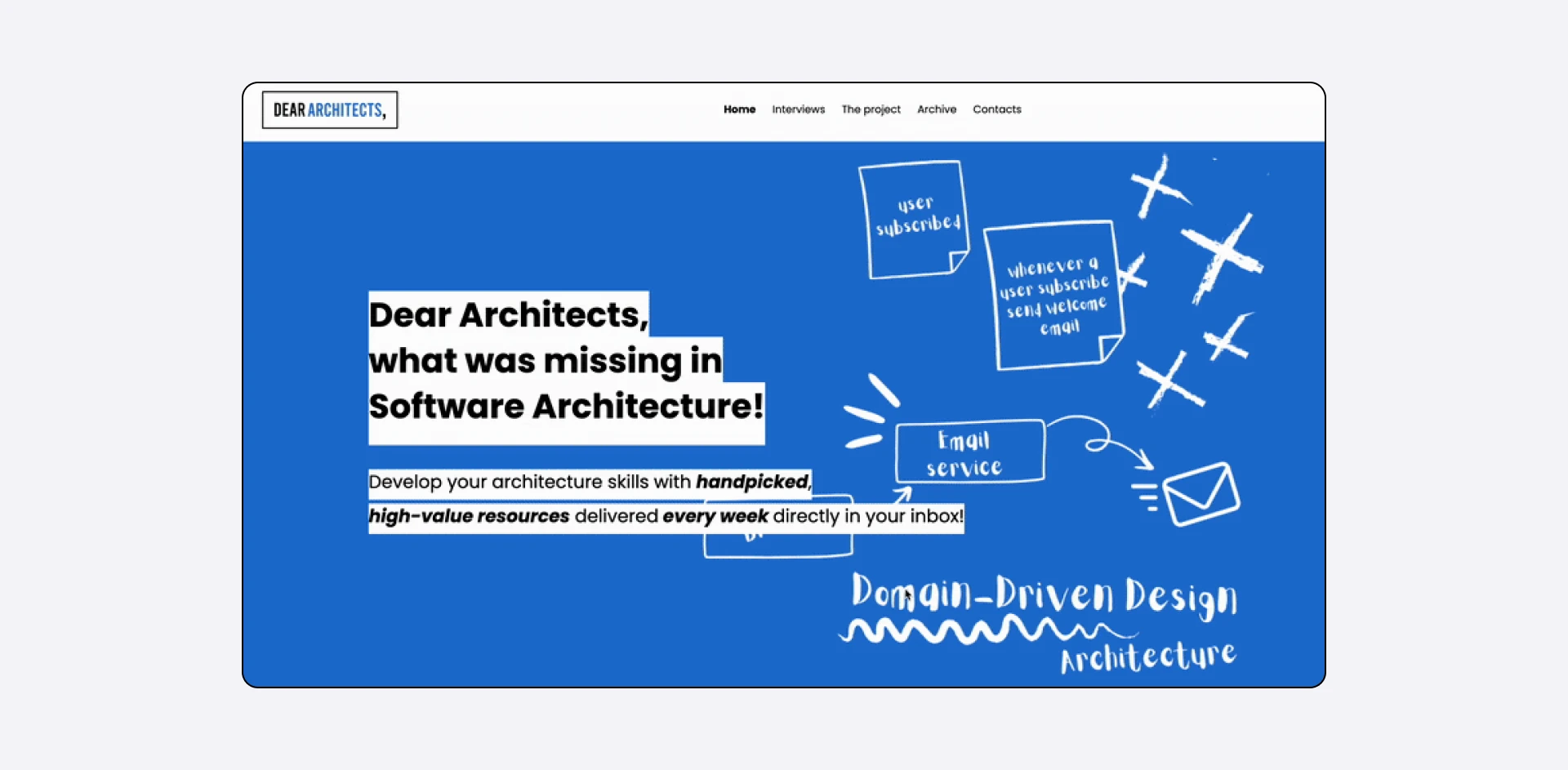The homepage of Dear Architects