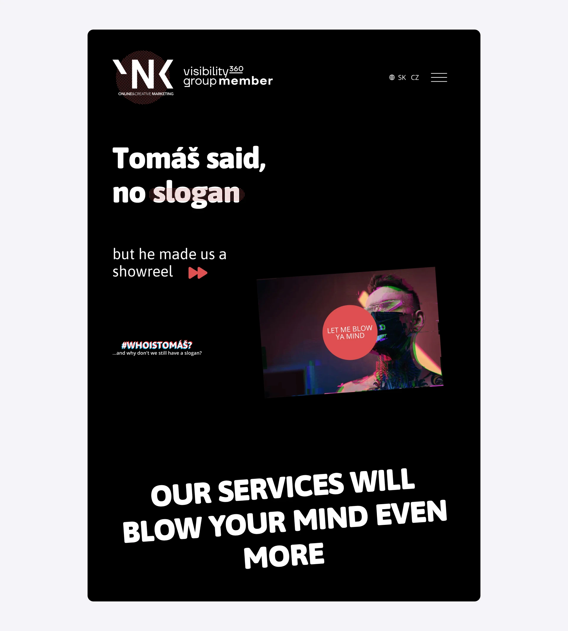 Screenshot of the YNK media homepage