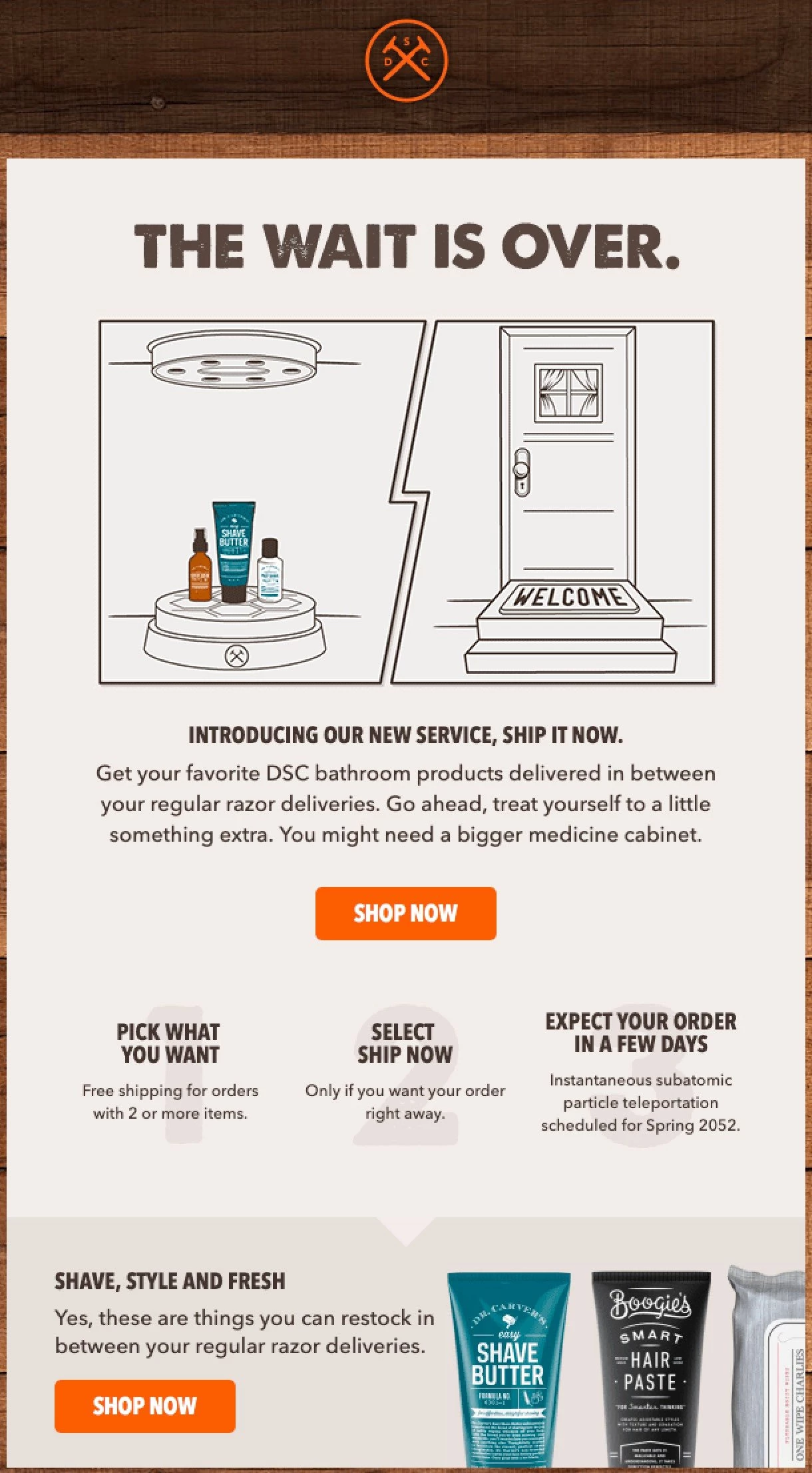 Dollar Shave Club upsell ecommerce email newsletter example