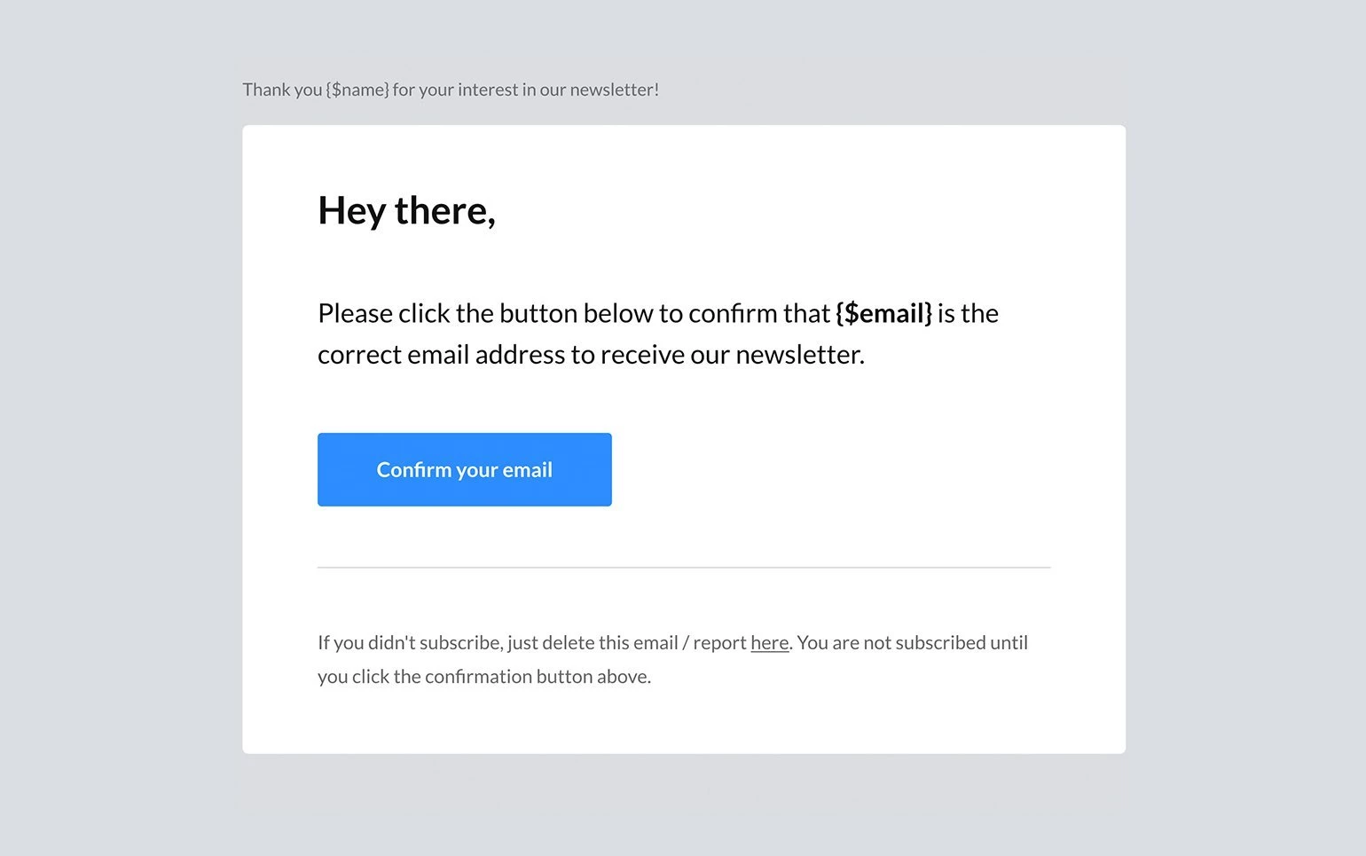 double opt in example for better email deliverability