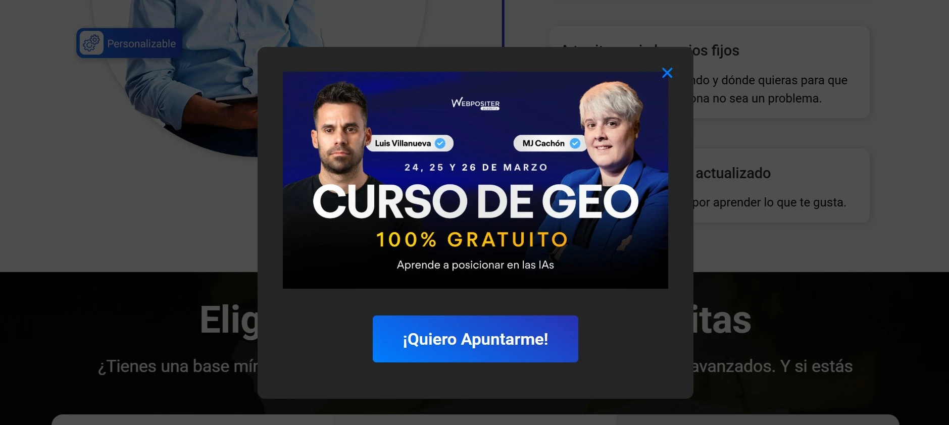 ejemplo de popup con lead magnet