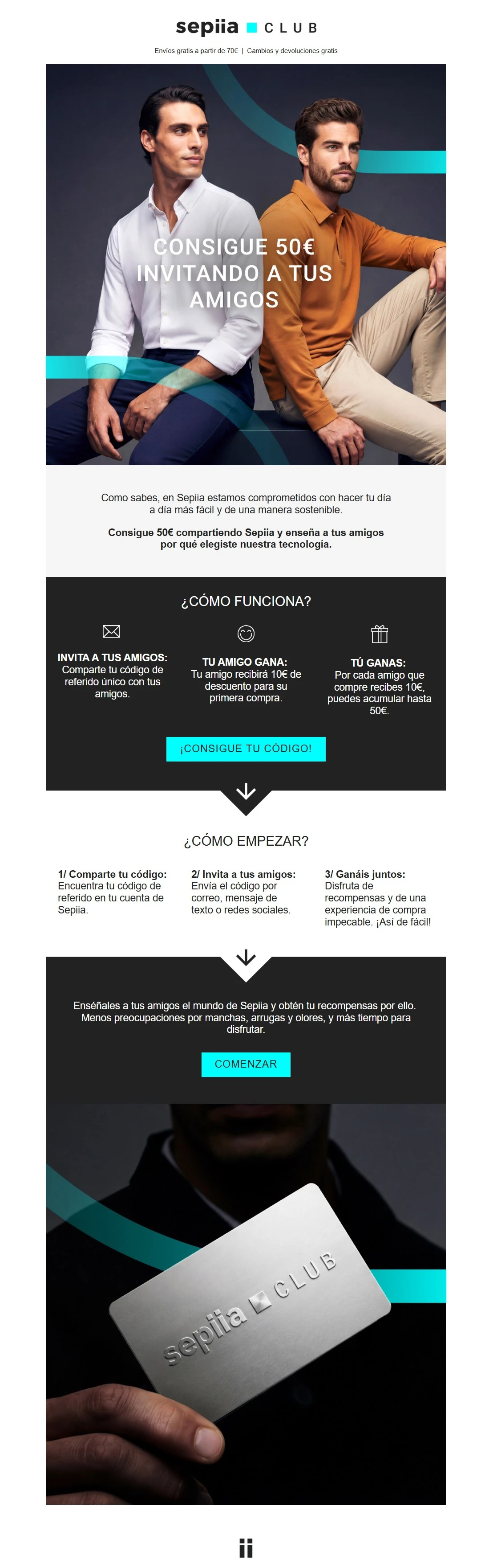 Ejemplo de email de referencia de Sepiia