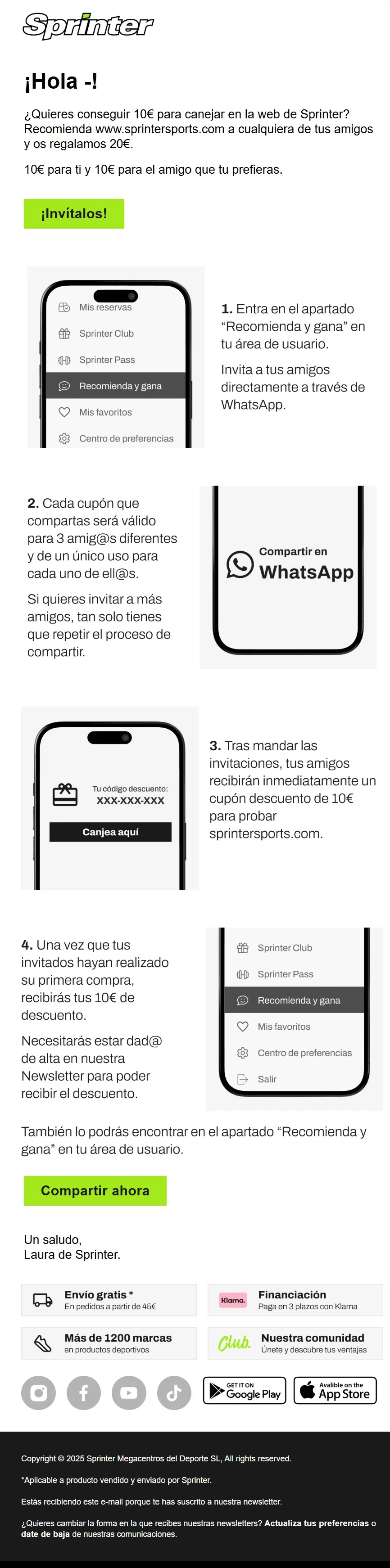 Ejemplo de canales directos de referencia de Sprinter