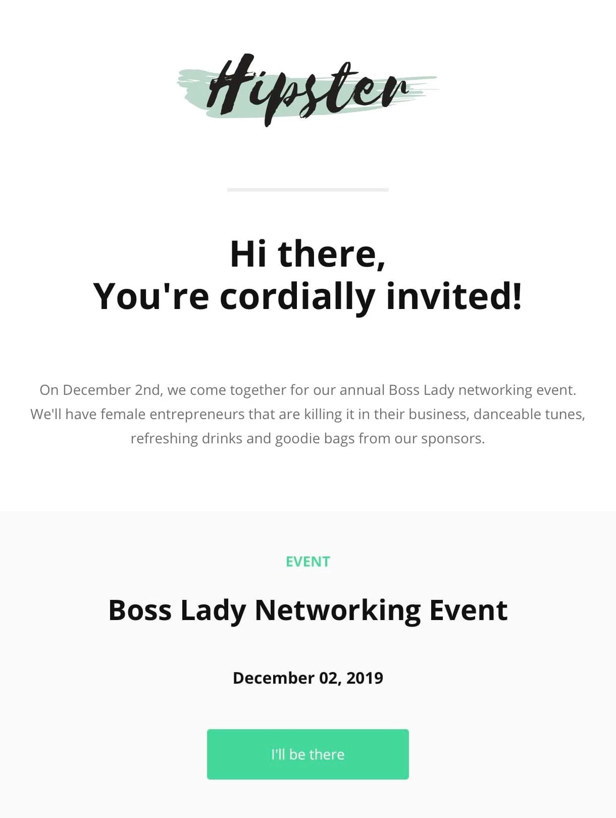 networking event minimal design white background email sequence template - mailerlite
