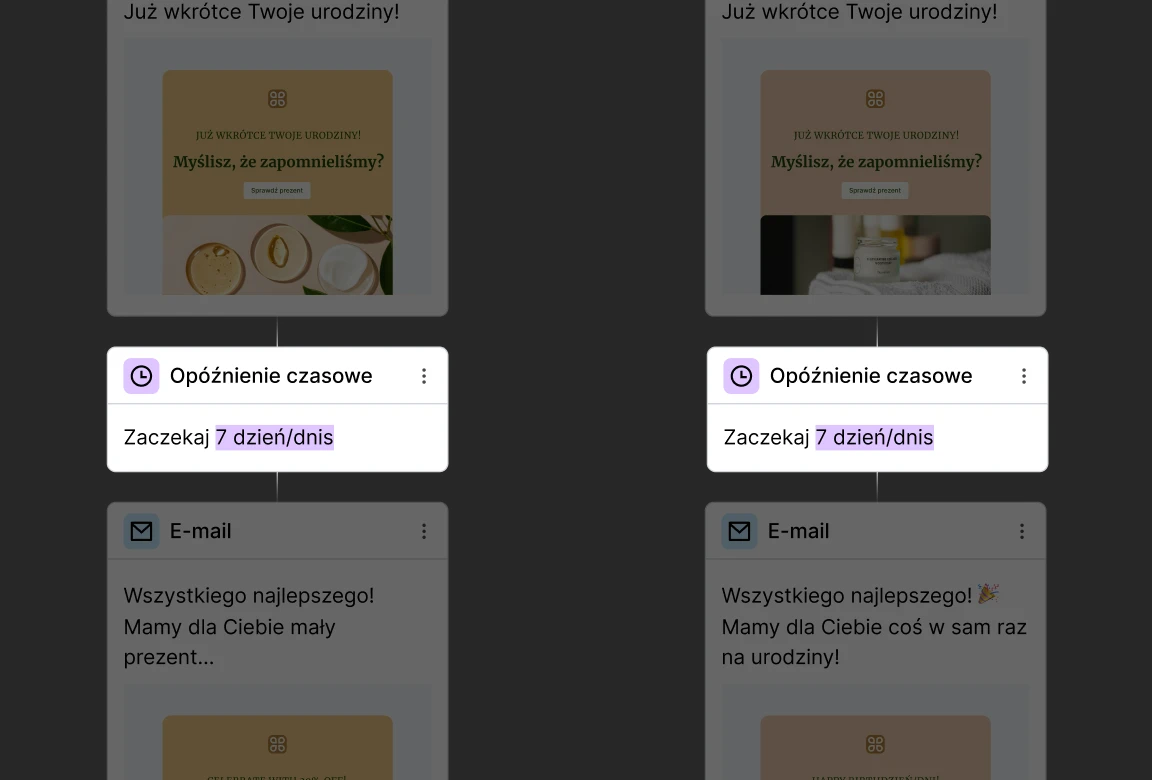 Ustawienie kroku opóźnienia czasowego w MailerLite