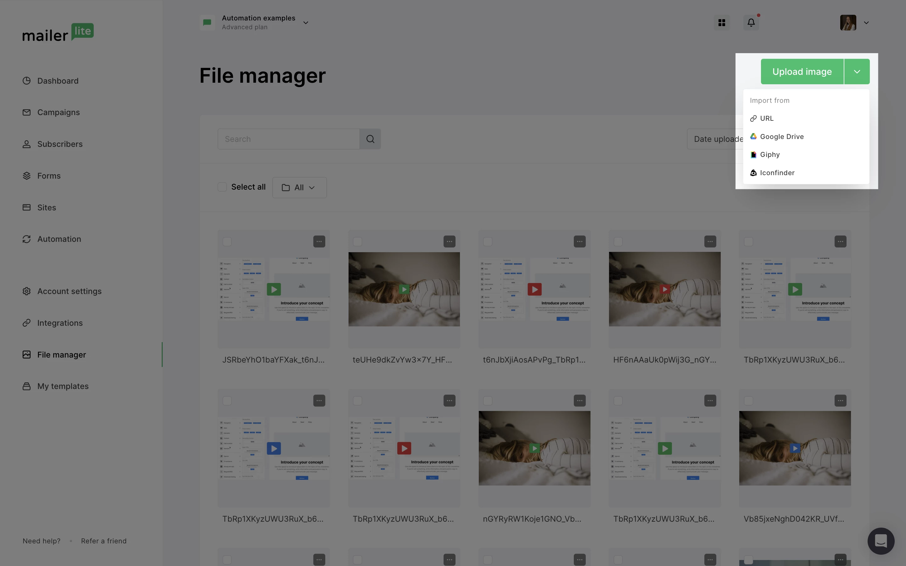 file manager works and where to find it MailerLite