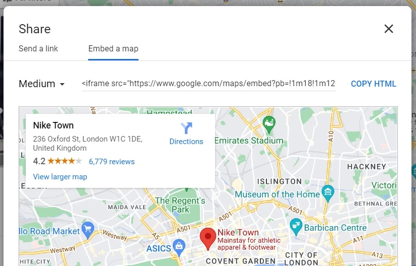 Google Maps embed