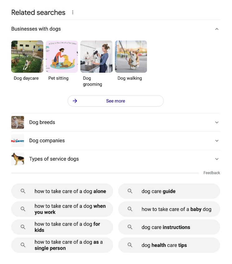 how to take care of a dog related searches