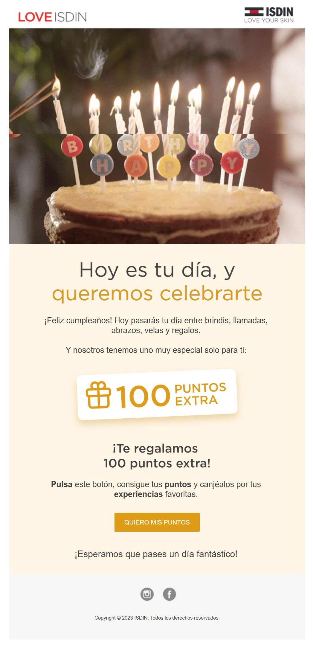 ejemplo de newsletter de feliz cumpleaños