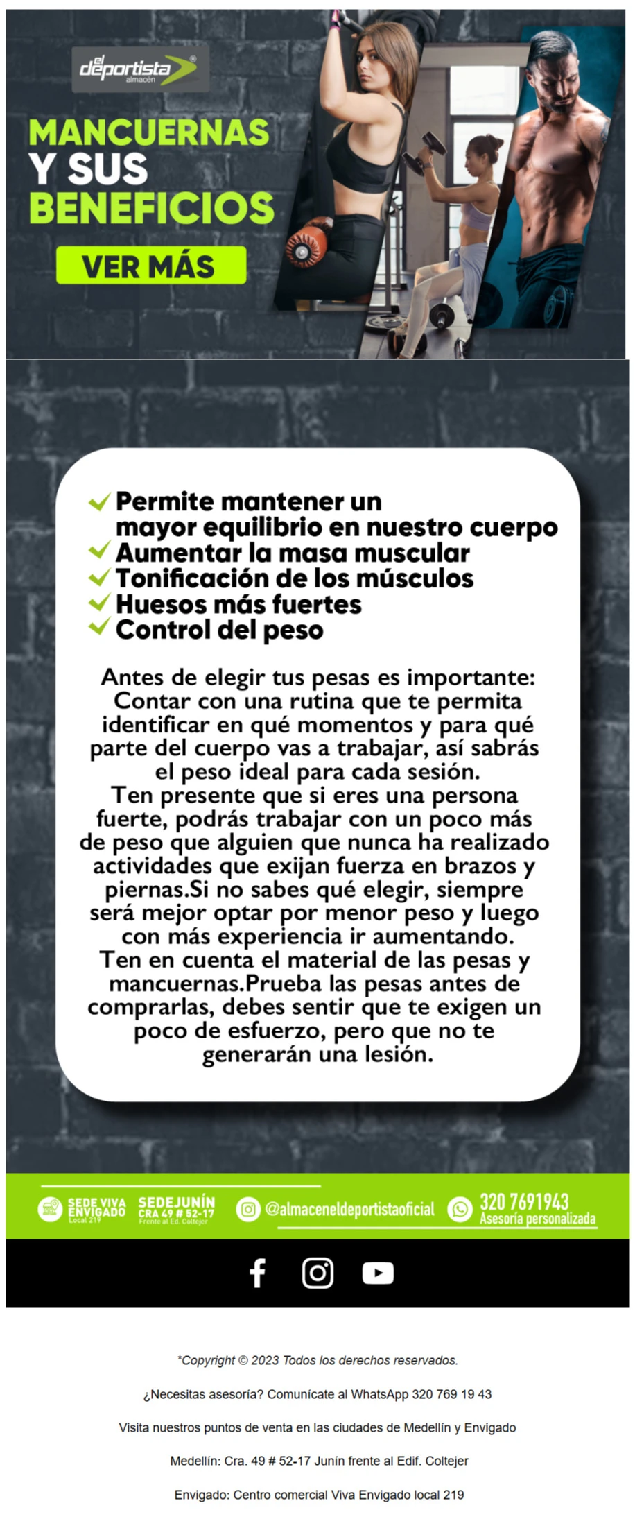 ejemplo de newsletter de El Deportista