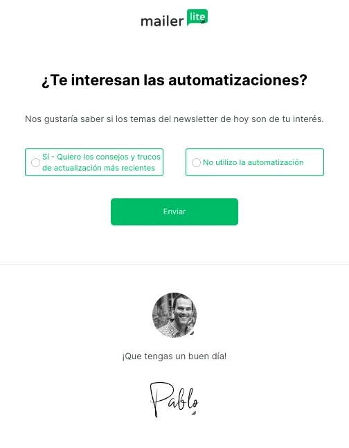 imagen de newsletter de mailerlite