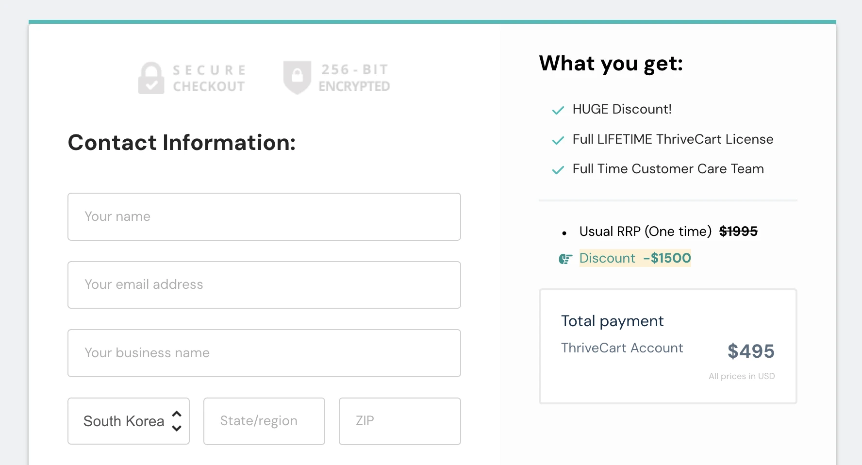 ThriveCart pricing page