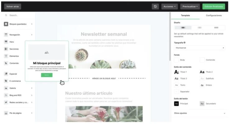 Creador de sitios y páginas web de MailerLite