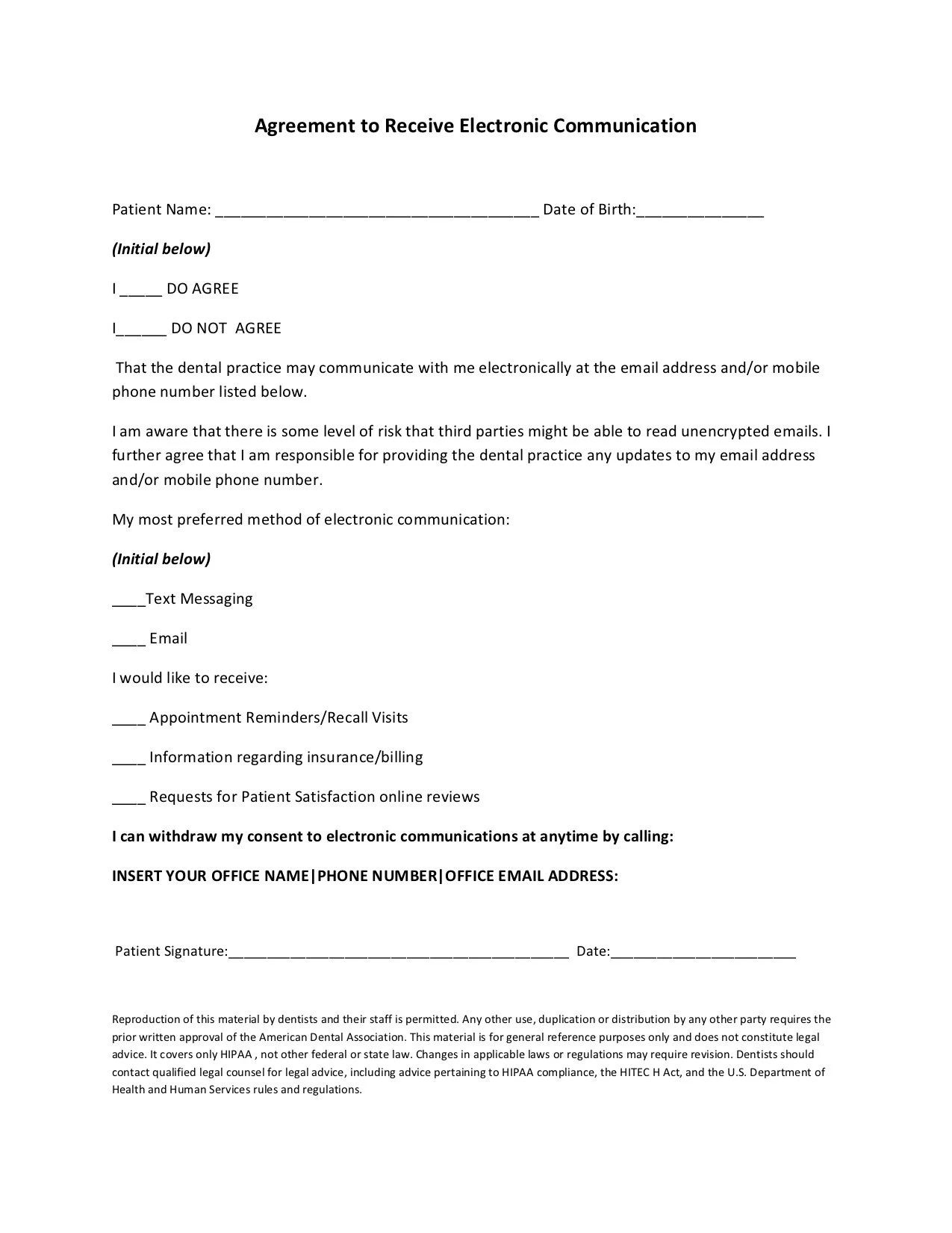 medical signup form gdpr example