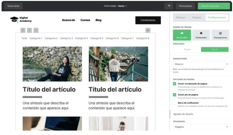 Creador de blogs de MailerLite