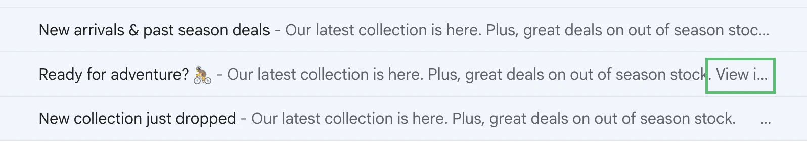 Email preheaders in AI-generated email.