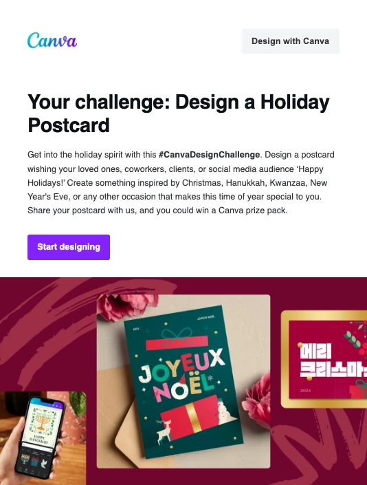 Canva Christmas email