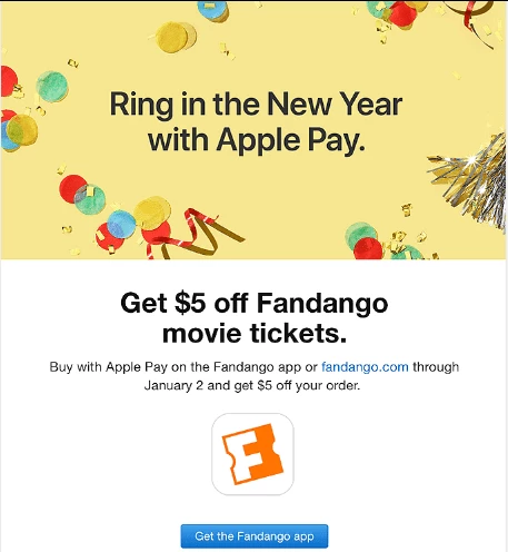 new year email example fandango yellow background