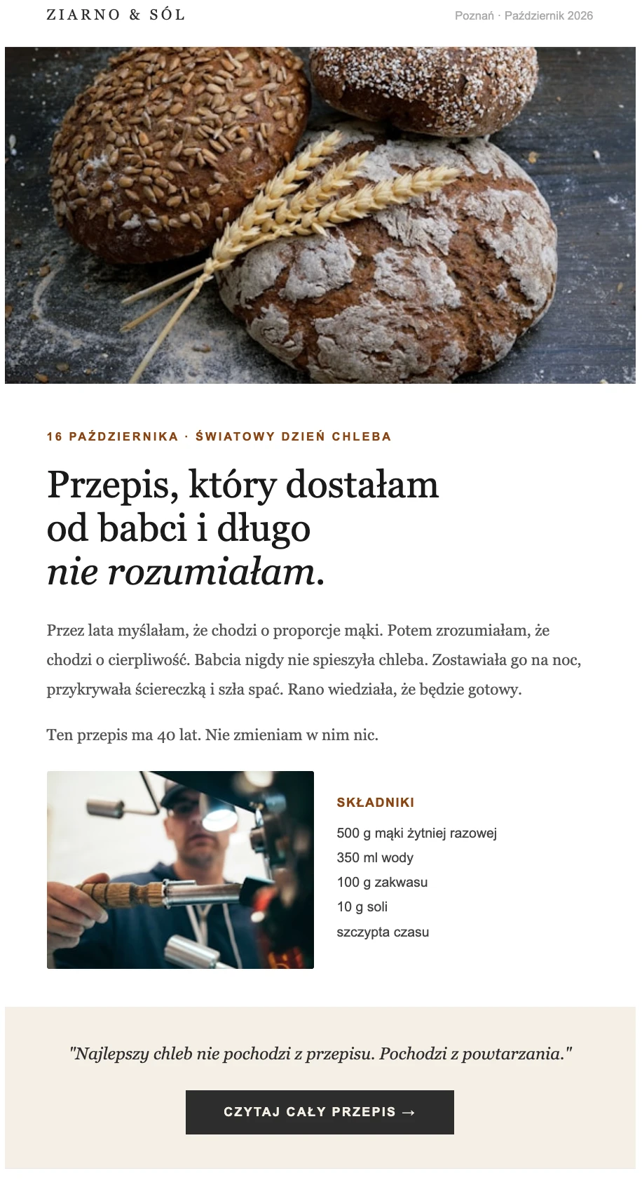 Newsletter dla branży kulinarnej