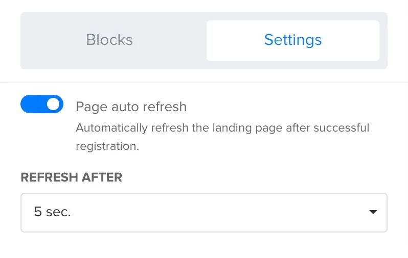 auto-refresh the success page