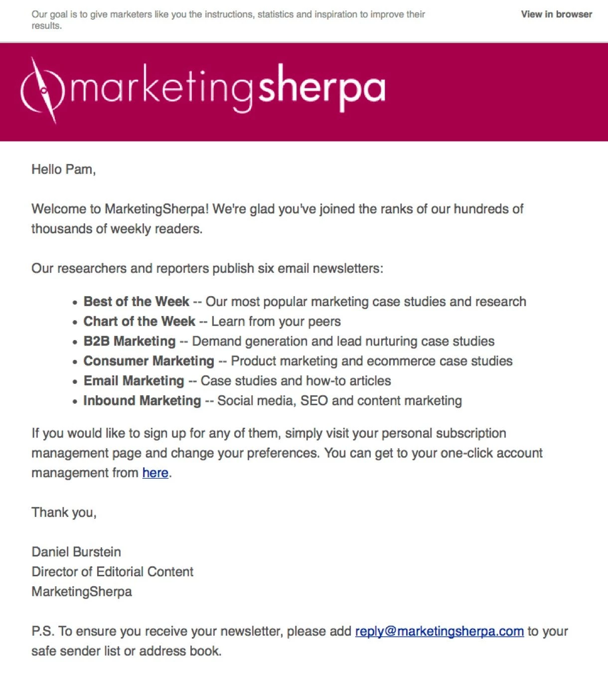 b2b email marketing example marketingsherpa white background
