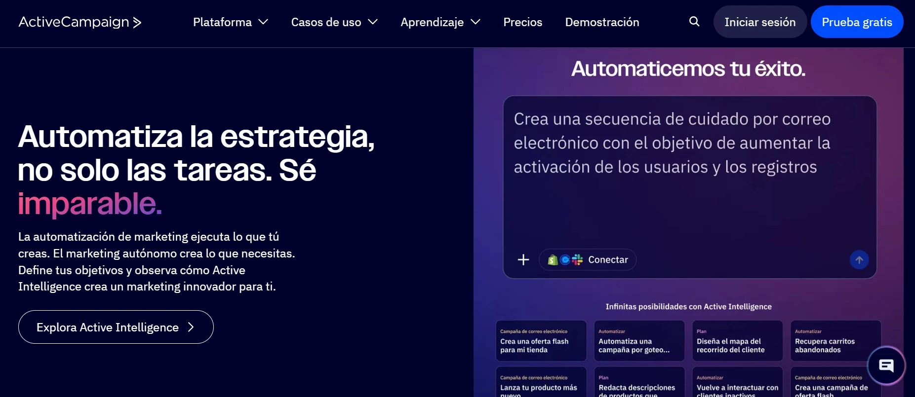 captura de pantalla de activecampaign