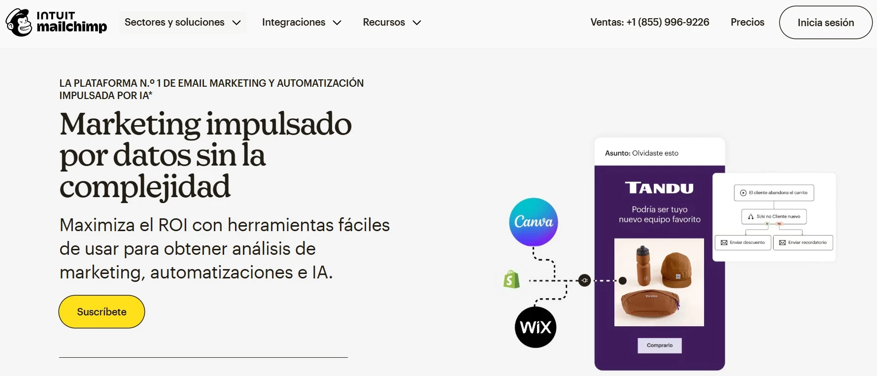 captura de pantalla de mailchimp