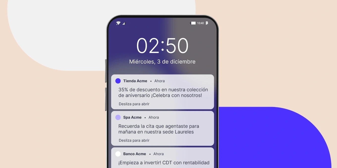 imagen de la pantalla de un celular con lista de mensajes