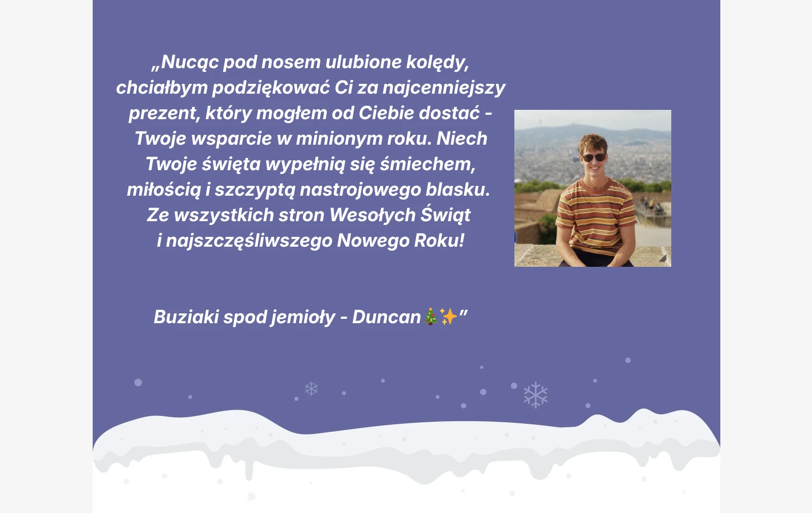 Treść na zakończenie e-maila świątecznego